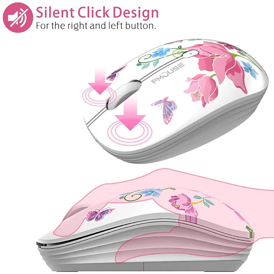 M101 Cute Wireless Mouse 2.4GHz | Silent Optical Mouse for Laptop & MacBook