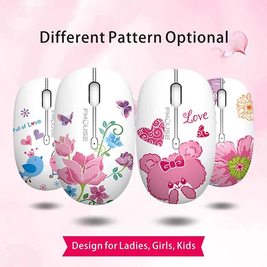 M101 Cute Wireless Mouse 2.4GHz | Silent Optical Mouse for Laptop & MacBook