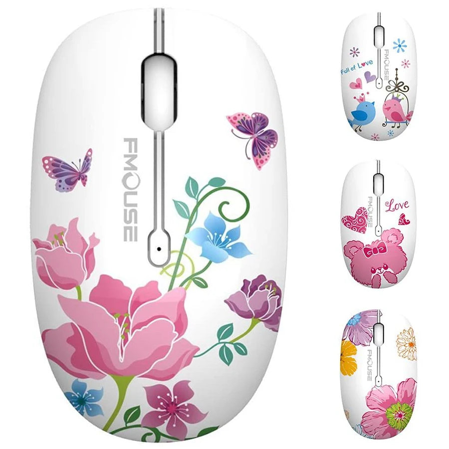 M101 Cute Wireless Mouse 2.4GHz | Silent Optical Mouse for Laptop & MacBook