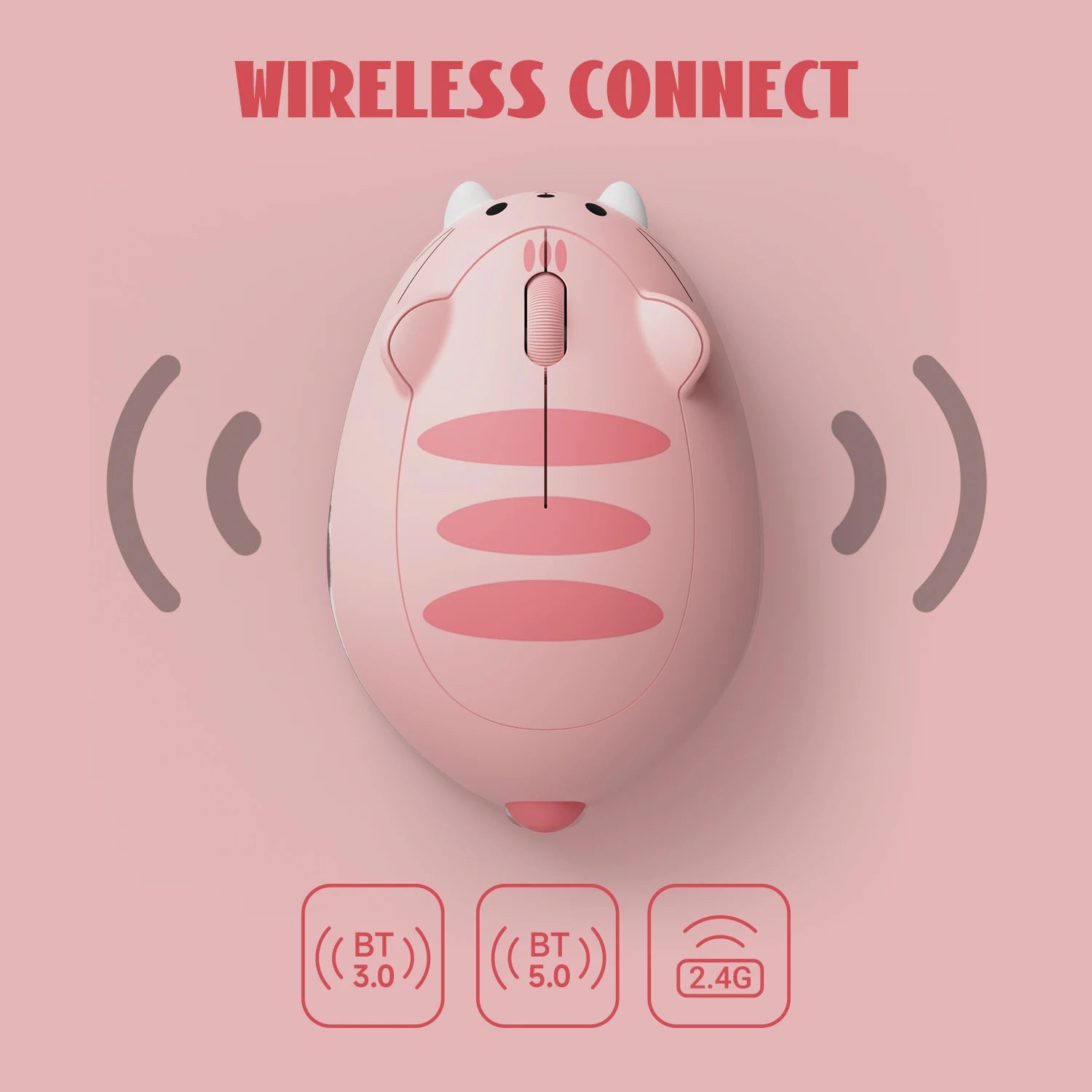 Akko Cat Theme Wireless Mouse | Tri-Mode Bluetooth & 2.4GHz | 1200 DPI