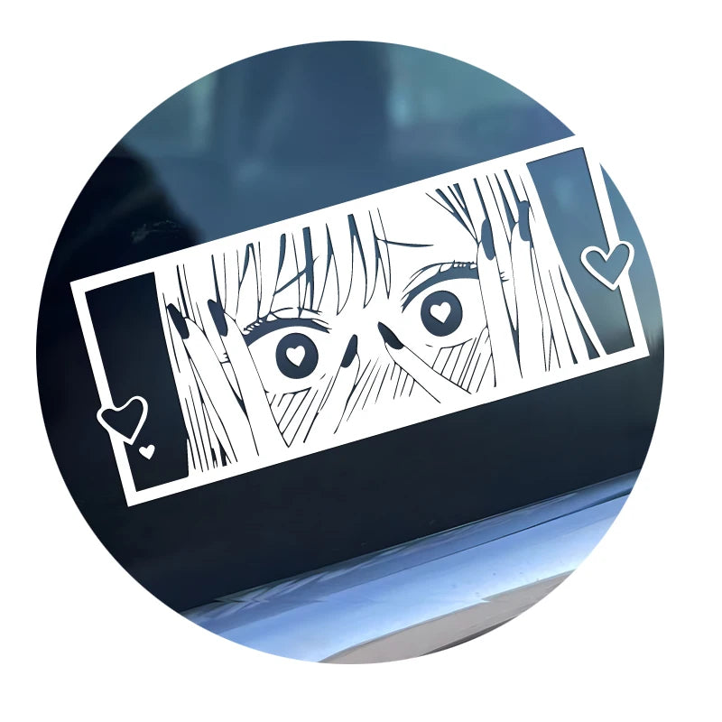 Shy Anime Girl with Love Eyes JDM Vinyl Sticker Decal