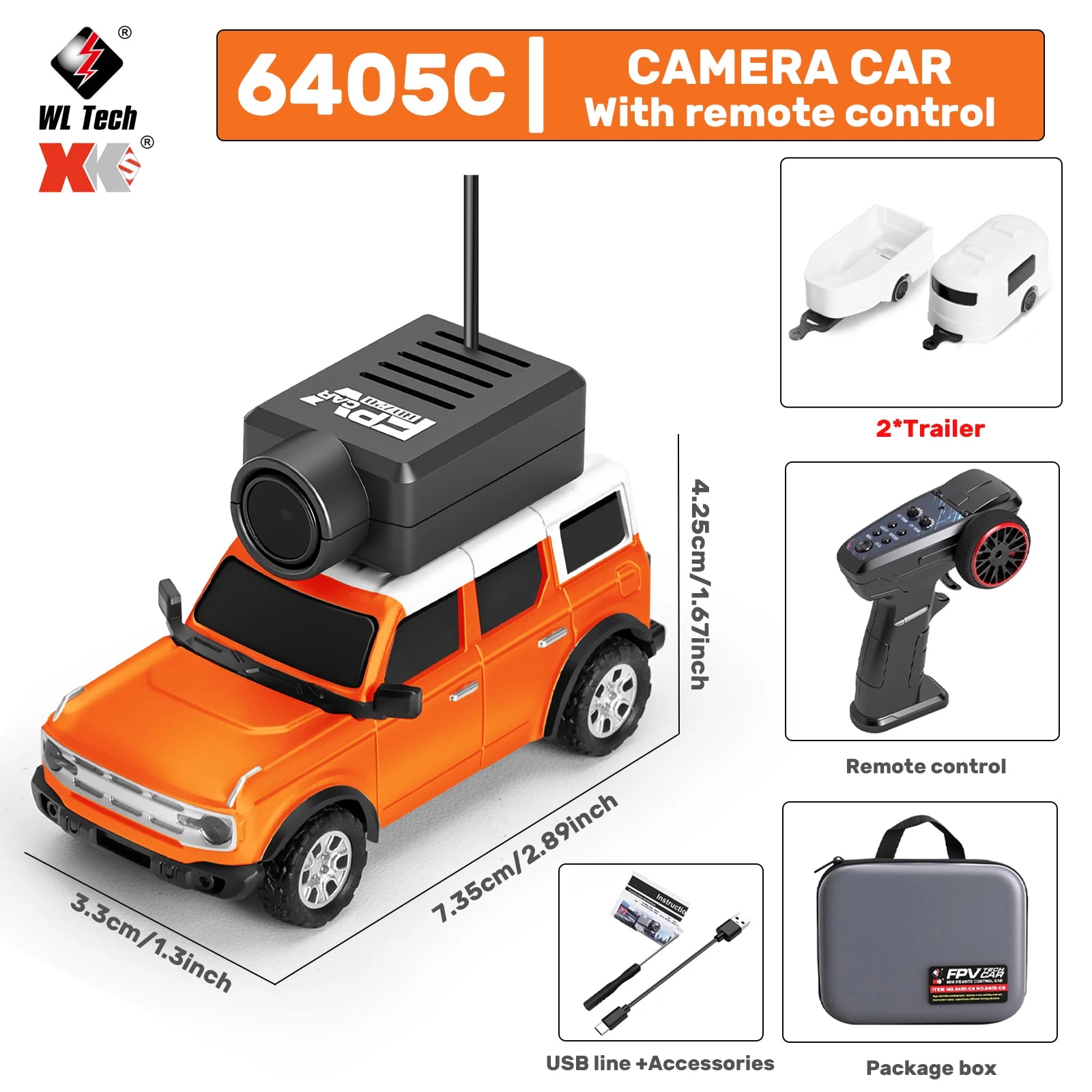 WLtoys 1/64 Mini RC Car with 720P FPV Camera WiFi App Control 2.4G Remote Control Racing Vehicle Toy for Children (6405 / 6406)