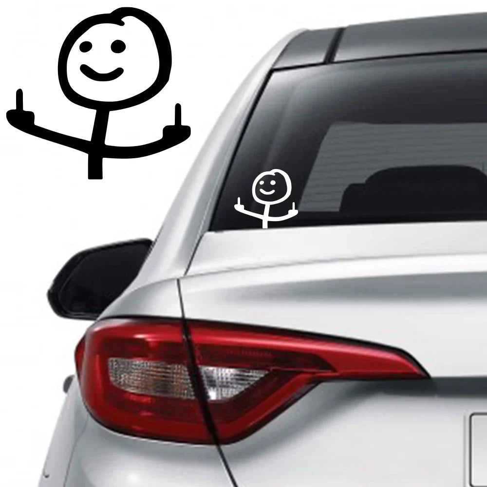 Funny Middle Finger Car Sticker Decal | Waterproof PVC | Multiple Finishes