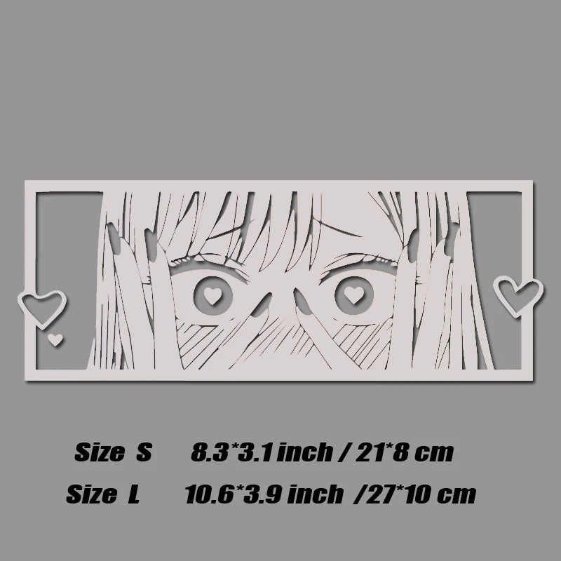 Shy Anime Girl with Love Eyes JDM Vinyl Sticker Decal