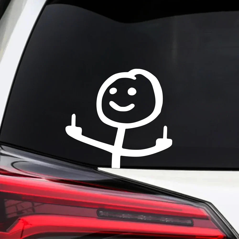 Funny Middle Finger Car Sticker Decal | Waterproof PVC | Multiple Finishes