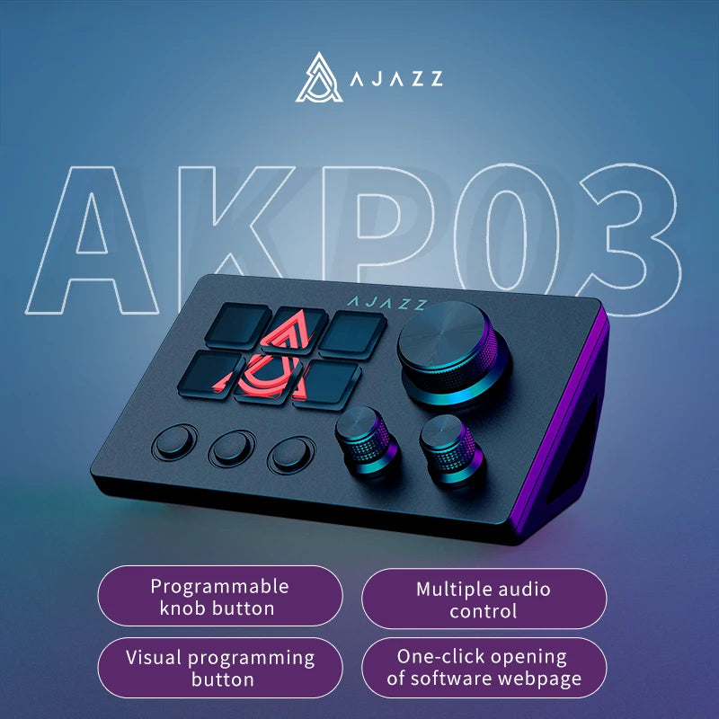 Ajazz AKP03E Programmable Macro Keyboard – 12-Key Customizable Mini Keyboard