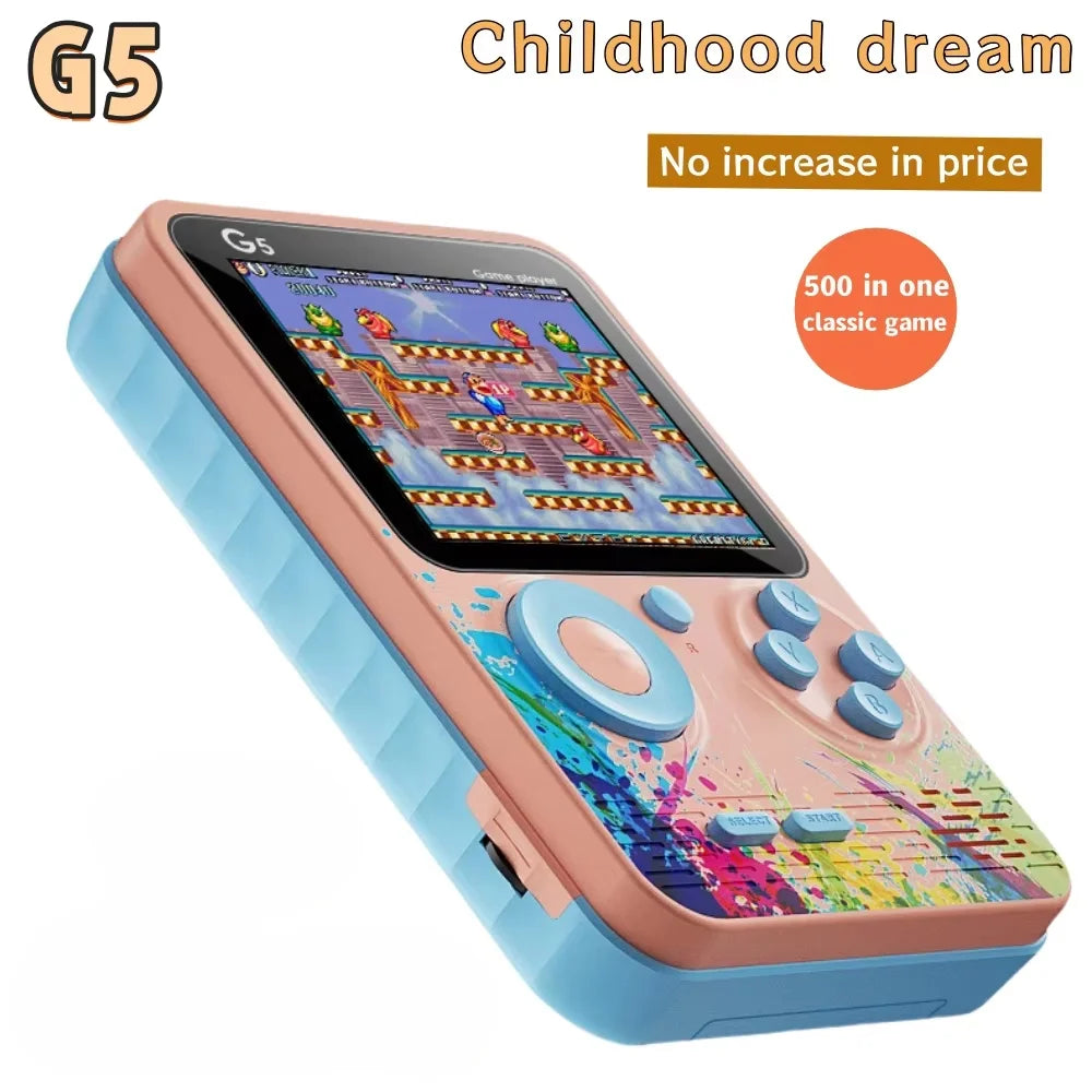 G5 Retro Handheld Game Console 500-in-1 | 8-Bit 3.0" Color LCD