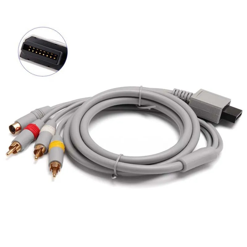 Nintendo Wii / Wii U RCA Composite AV Cable | Audio Video Cord for HDTV