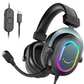 Fifine RGB Gaming Headset with 7.1 Surround Sound & Detachable Mic