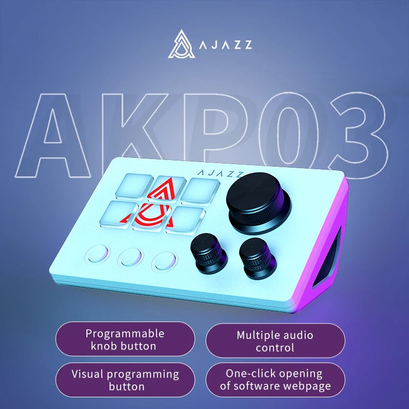 Ajazz AKP03E Programmable Macro Keyboard – 12-Key Customizable Mini Keyboard