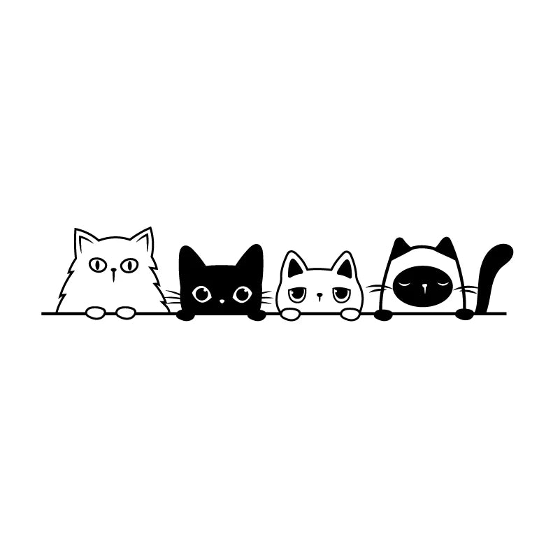 Peeking Cat Vinyl Sticker Decal