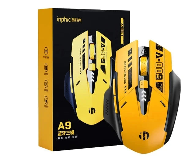 Inphic A9 V2 Wireless Gaming Mouse | 12800 DPI | Tri-Mode Bluetooth & 2.4GHz