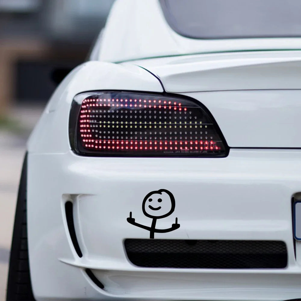 Funny Middle Finger Car Sticker Decal | Waterproof PVC | Multiple Finishes