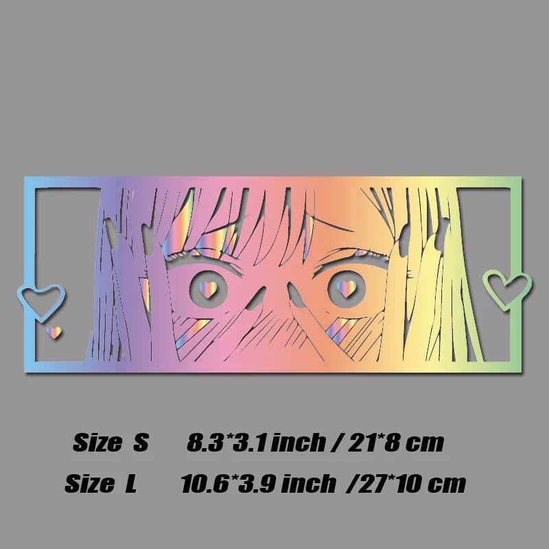 Shy Anime Girl with Love Eyes JDM Vinyl Sticker Decal