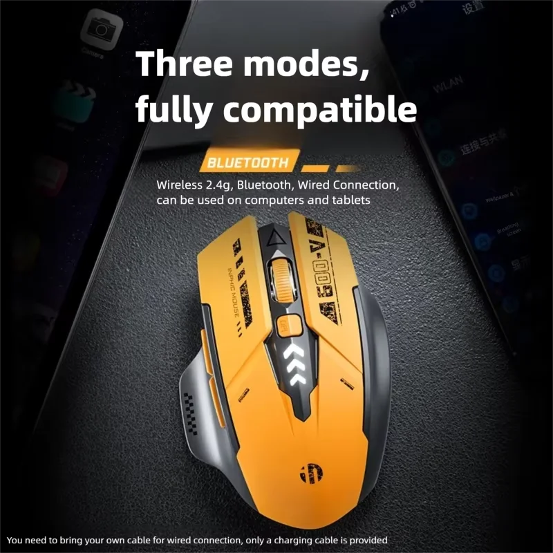Inphic A9 V2 Wireless Gaming Mouse | 12800 DPI | Tri-Mode Bluetooth & 2.4GHz