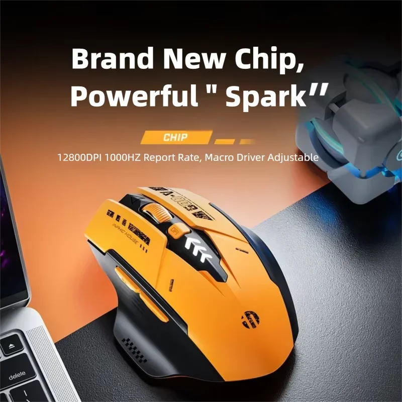 Inphic A9 V2 Wireless Gaming Mouse | 12800 DPI | Tri-Mode Bluetooth & 2.4GHz