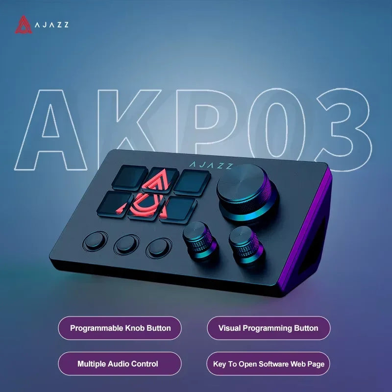 Ajazz AKP03E Programmable Macro Keyboard – 12-Key Customizable Mini Keyboard