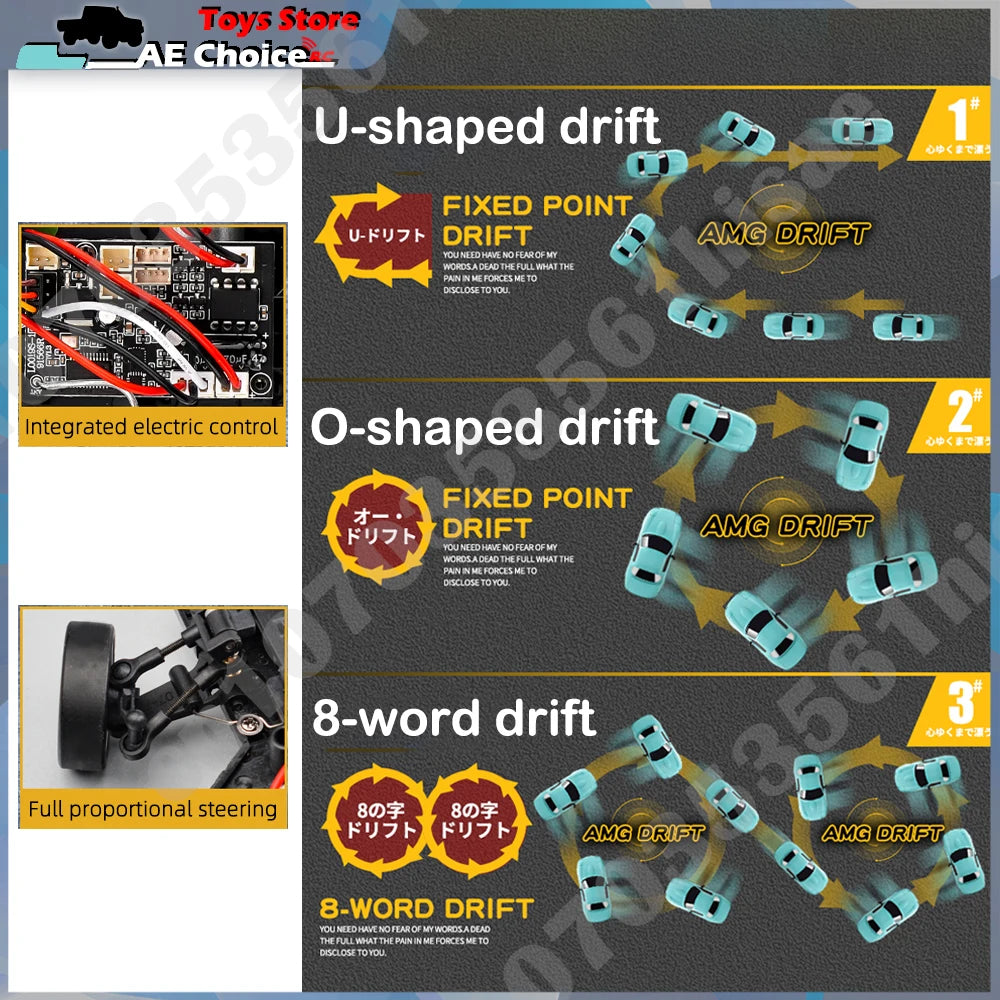 LDRC LD1804 1/18 RC Drift Car with ESP Gyroscope & LED Lights