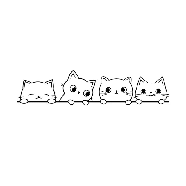 Peeking Cat Vinyl Sticker Decal