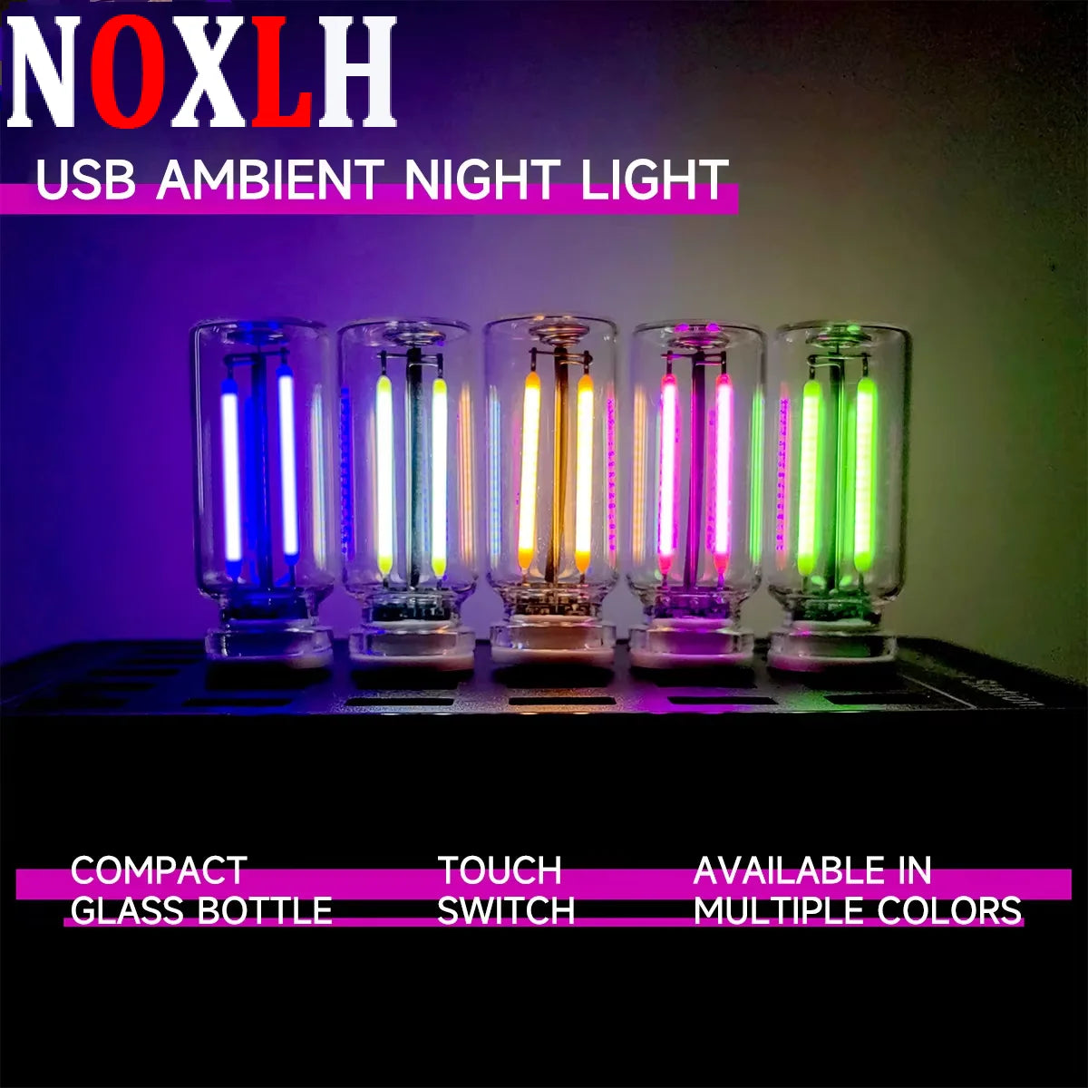 Touch Dimmable USB LED Filament Night Light for Car & Bedroom