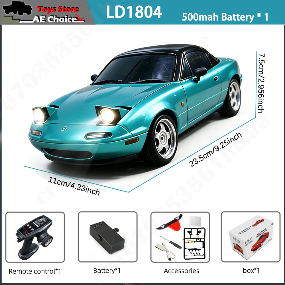 LDRC LD1804 1/18 RC Drift Car with ESP Gyroscope & LED Lights