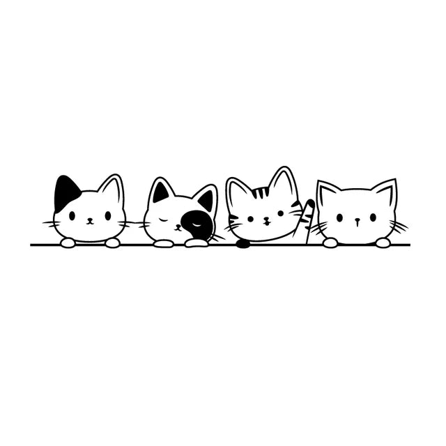 Peeking Cat Vinyl Sticker Decal