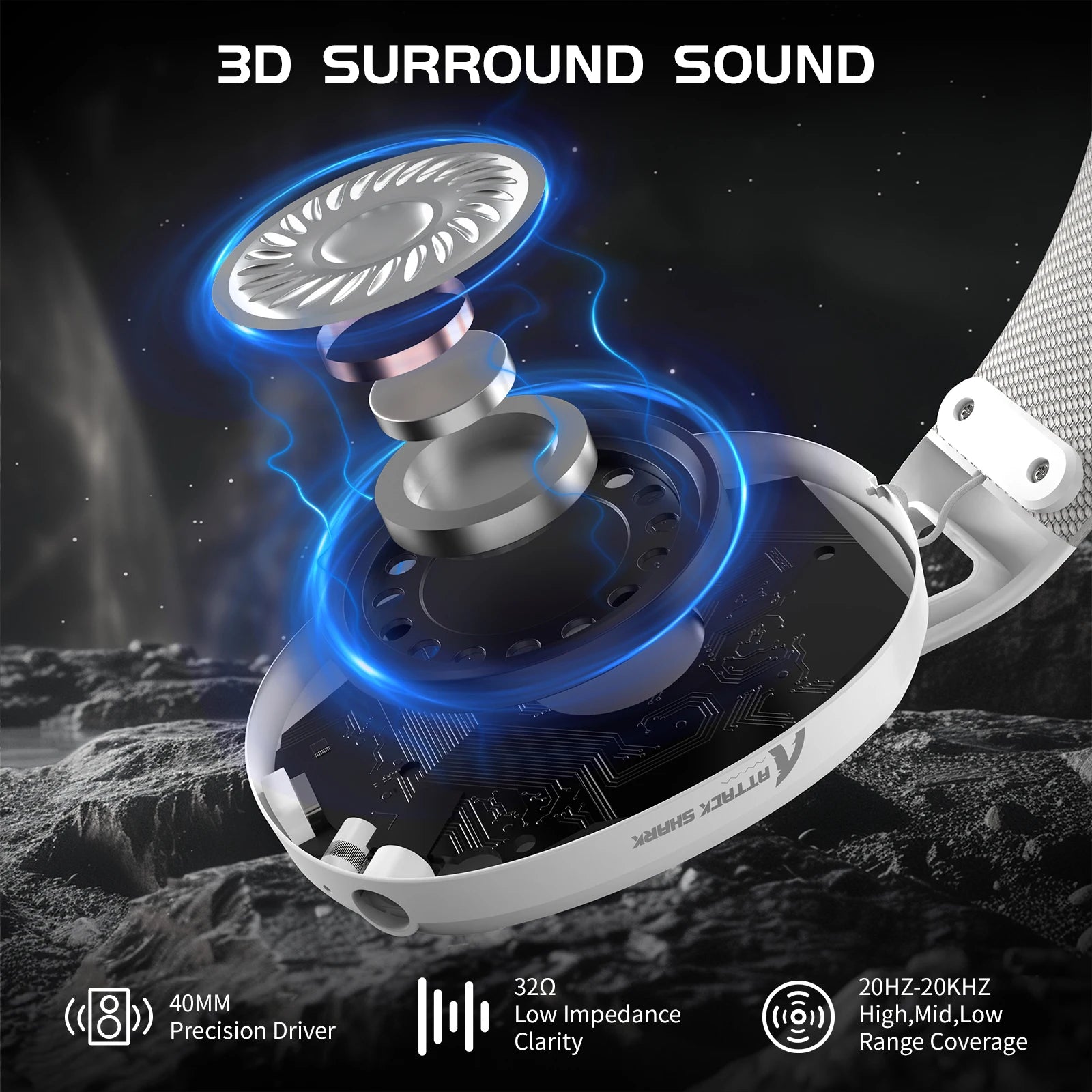 Attack Shark L80 Ultra-Light Tri-Mode Gaming Headset