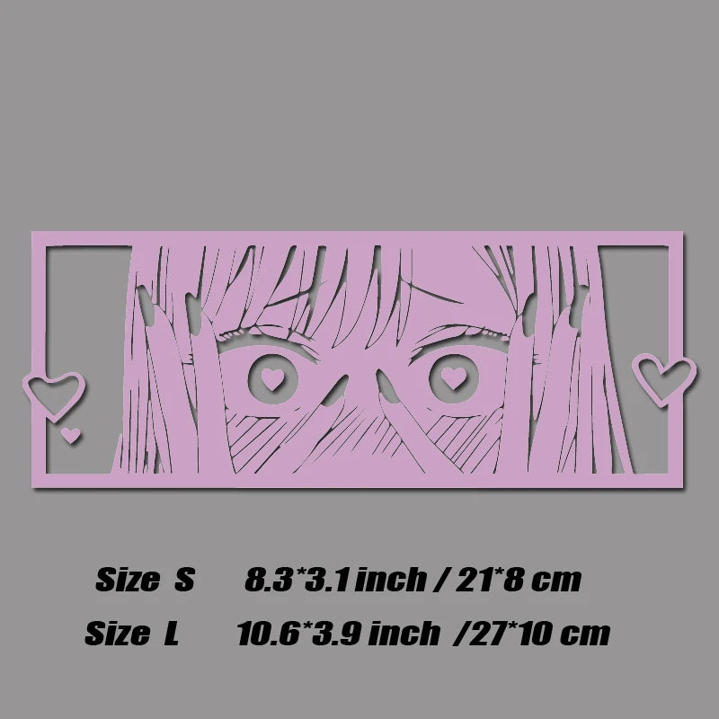 Shy Anime Girl with Love Eyes JDM Vinyl Sticker Decal