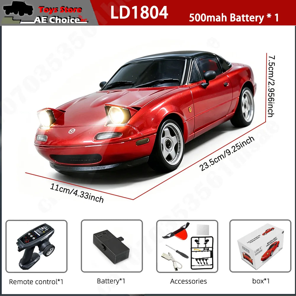 LDRC LD1804 1/18 RC Drift Car with ESP Gyroscope & LED Lights