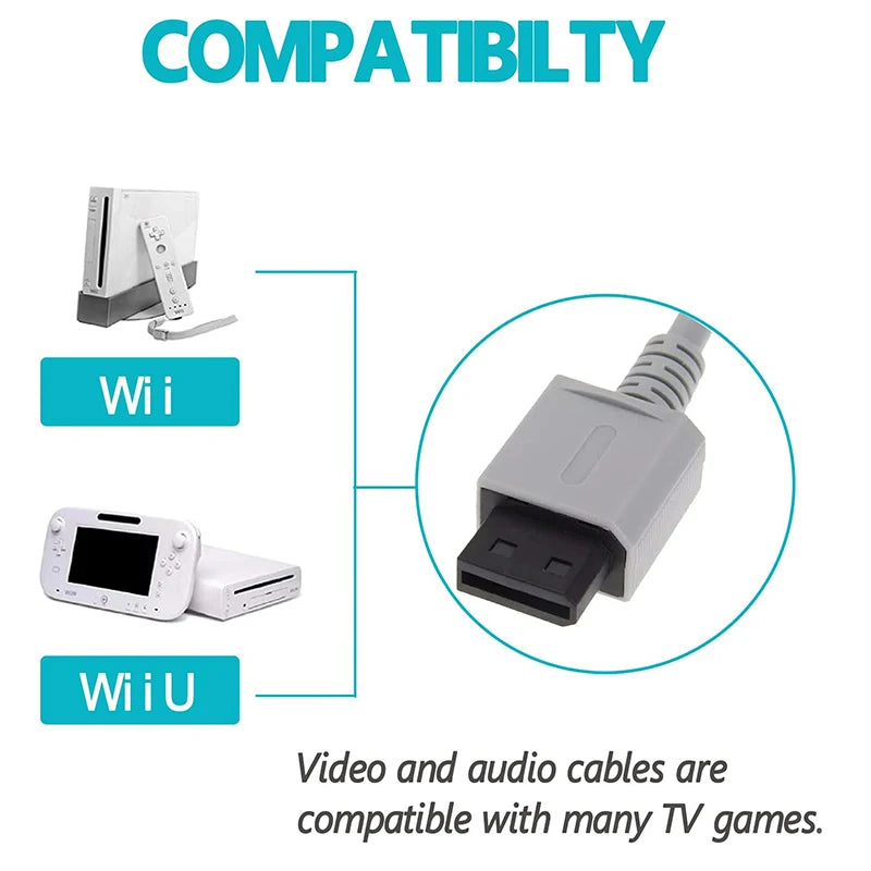 Nintendo Wii / Wii U Component AV Cable 6ft (1.8m) | 1080i / 720p HD